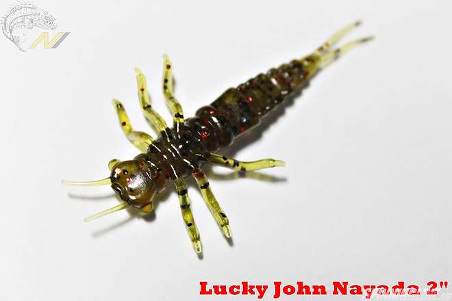 Изображение 1 :  Обзор съедобной, силиконовой личинки стрекозы Lucky John Nayada. Не спортивно, зато уловисто!