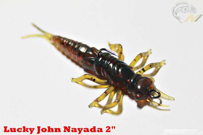 Изображение 1 :  Обзор съедобной, силиконовой личинки стрекозы Lucky John Nayada. Не спортивно, зато уловисто!